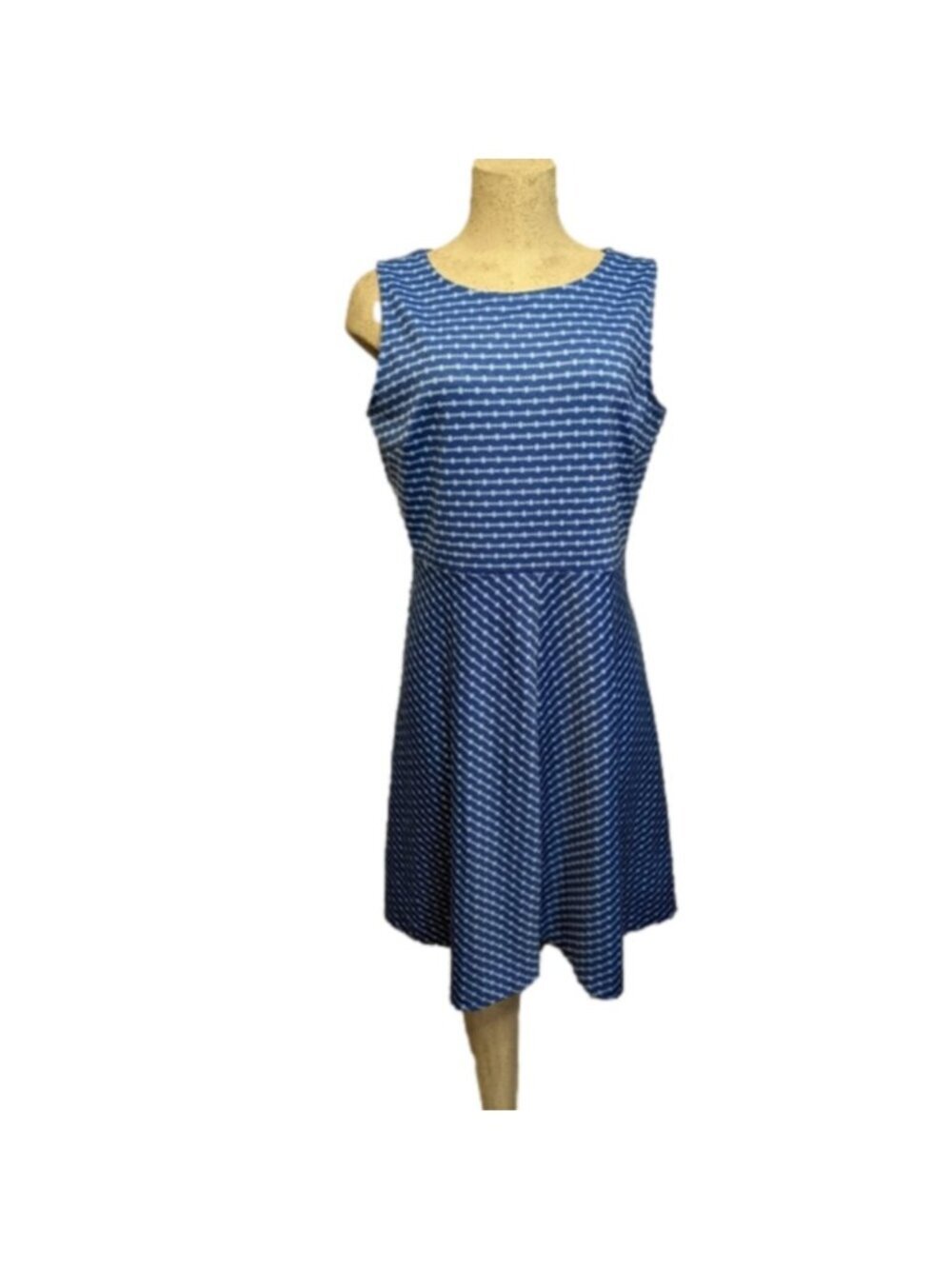 Talbots  retro 50s Blue blue dot Sleeveless Dress Size 12